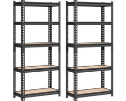 SONGMICS - Stellingkast - Opbergrek - 2 Delig - 5 Planken - Max 875 kg per - Kelder Keuken