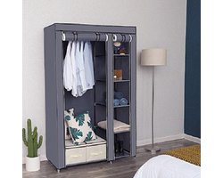 Songmics - Stoffen Kledingkast - Opvouwbare Garderobe kast - Stoffen Hangkast & Legkast - Kledingkast Opvouwbaar - Afm. 175 x 110 x 45 cm
