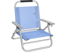SONGMICS - Strandstoel - Strandstoel Opvouwbaar - 4-standen Verstelbare Rugleuning - Met Armleuningen - Ademend en Comfortabel