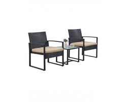 SONGMICS - Tuinset - Balkonset - Voor Terras Balkon Tuin - Inclusief Tafel en 2 Stoelen