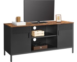 SONGMICS - TV Meubel - TV-meubel met Verstelbare Planken - Lowboard met Deuren - Voor Woonkamer