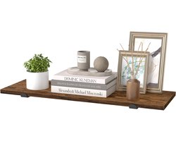 SONGMICS - Wandplank - Zwevend Wandrek van Hout - Modern Design - Voor Woonkamer Slaapkamer Eetkamer