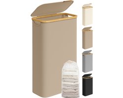 SONGMICS - Wasmand - Opvouwbare Wasmand met Bamboe Handgrepen - Uitneembare Waszak - Oxford Stof