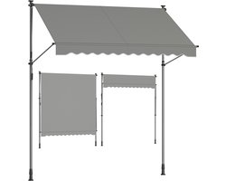 SONGMICS - Zonnescherm - Balkonzonwering met Handmatige Sluiting - Hoogte Verstelbaar - Voor Balkon Terras Tuin