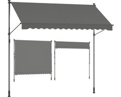 SONGMICS - Zonnescherm - Klemmzonwering voor Balkon - In Hoogte Verstelbaar - Met Handslinger - Voor Balkon Terras Tuin