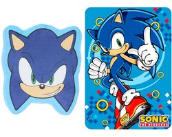 Sonic slaapkamerset; kussen en fleece deken