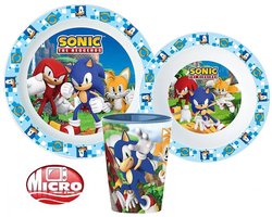 Sonic the Hedgehog – Kinderserviesset 3-delig – Bord, Kom en Beker