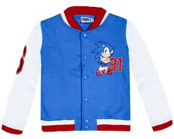 Sonic Vest Jongens – Game Sweater met Opdruk – Blauw/Wit Jasje voor Stoere Kids