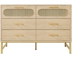 Sonoma Eikenkleur Rotan Ladekast Slaapkamer Woonkamer 120×40×74cm