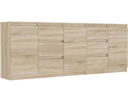 Sonoma Serie - Moderne Dressoir - 200 cm - Minimalistisch Design - Grote Capaciteit