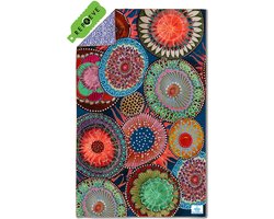 SooBluu - Compacte handdoek reishanddoek strandlaken voor dames - Duurzaam gemaakt van gerecycled plastic rPET tot Microvezel Strandhanddoek - ANEMON - dun lichtgewicht en sneldrogend - 100x160