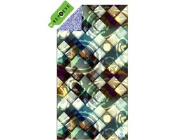 SooBluu - Sneldrogende handdoek XL reishanddoek strandlaken heren en dames - Duurzaam gemaakt van gerecycled plastic rPET tot Microvezel Strandhanddoek - dun lichtgewicht en compact - 100x190 - NEON print