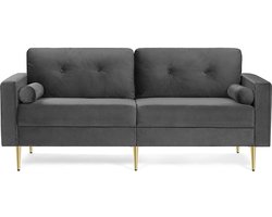 Soof & Tess 3 persoons zitbank - modern - woonkamerbank - metalen frame - houten poten - grijs - 190 x 82 x 84