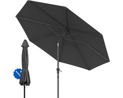 Soontrans - Parasol 300 cm-Tuinparasol met Kantelbaar -Balkonparasol UPF 50+ - Stokparasol 38 mm, Draagbare Terrasparasol - Marktparasol Waterdicht - Strandparasol - Slingerparasol voor Terrassen, Balkons en Zwembaden - Donkergrijs