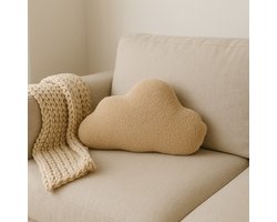 Soosie - Sierkussen Wolk – Kussentje - Teddy Bouclé – 37×58 cm – Beige