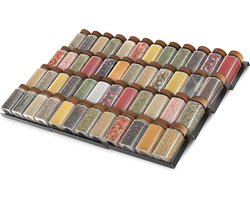Soothe Kruidenrek Lade voor 48 Kruidenpotjes - Uitschuifbaar - 12 Set - Kruiden Organizer - Kruidenrekken - Kruidenrekje - RVS