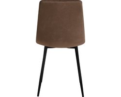 Soph & Tess - Eetkamerstoel Pescara - Bruin van Kleur - Metalen poten - Velvet stoffering - Modern design