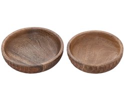 Sophia | Holzschale 2er Set | Mangohout | ø15/17cm H4cm | fruitschaal | fruitmand | keuken decoratie | fruitschaal designserveerplank | borrelplank | tapasplank | houten serveerplank | Wood Selections