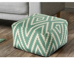 Sophia | zitkubus | zwart, taupe, geel, turquoise, mint | 100% katoen | 55x37x55 cm | poef | hocker | Kruk | hockers en poefen | fluwelen poef | Wood Selections