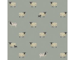 Sophie Allport Behang Kinderkamer Sheep Witham - Dieren - 10mx52cm - Blauw