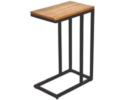 Sophie | Bijzettafel | zwart en tabak | hout en metaal | 25x61x40 cm | bijzettafel | bijzettafel buiten | bijzettafel industrieel | salontafel | klein bijzettafeltje | Wood Selections
