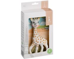 Sophie de giraf - Bijtspeeltje - Bijtspeelgoed - Baby speelgoed - Kraamcadeau - Babyshower cadeau - In wit geschenkdoosje met savannah kleuren - 100% natuurlijk rubber - Vanaf 0 maanden