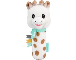 Sophie de giraf Knijprammelaar - Rammelaar - Baby speelgoed - Kraamcadeau - Babyshower cadeau - Vanaf 3 maanden - Pluche - 16x6x6.5 cm - Wit/Bruin/Turquoise
