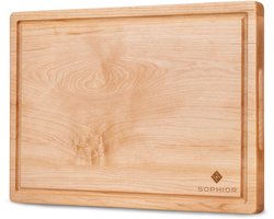 SOPHIOR Houten Snijplank Esdoorn - 35x25x2,5 cm - Met Sapgeul en Handvaten