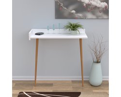 Soph&Tess Bruno Wandtafel - Sidetafel - Met 2 Potten - Hout - Wandrek - Industrieel - Wit/Bruin