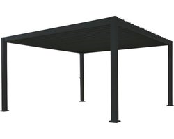 SORARA® Mirador Deluxe - Luxe Moderne terrasoverkapping - Aluminium - 3x4 m - Luxe Vrijstaande zonwering en tuin overkapping met kantelbare lamellen - Weerbestendig - Voor gebruik als Pergola, Carport of veranda..