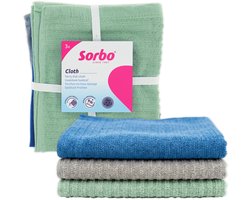 Sorbo Vaatdoeken – Set van 3 – 35 x 35 cm – Absorberende Katoenen Vaatdoekjes – Wasbaar & Herbruikbaar – Keuken