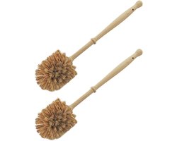 Sorex Toiletborstel met natuurvezels - 2x - hout - 36 cm - WC-borstels/toiletborstels - Klassieker