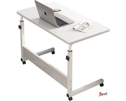 SOROH |Mobiele Bureau - Laptop bijzettafel - Sta bureau voor laptop tafel voor thuis - Bureau Op Wielen - thuiskantoor - (80cm * 40cm) | Laptoptafel | voor laptop, tablet boek of ontbijt op bed | Bedtafel | Tablethouder | Inklapbaar | Onbijttafel |