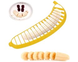 SOROH | Premium Banaansnijder | Bananensnijder | Makkelijk Banaan Snijden | Keukengereedschap | Fruit Cutter | Plastic | Geel | Bananen splitter | keukengereedschap | Fruit snijder
