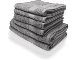 Sorprese Handdoeken Set - Set van 6 - 4x Handdoek 50x100 cm en 2x Badhanddoek 70x140 cm - 500 g/m² - 100% Katoen - Licht Grijs