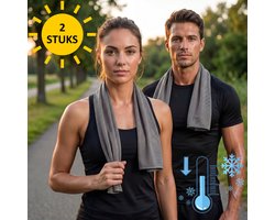 Sorprese Koelhanddoek - 2 Stuks - Grijs - Verkoelende Handdoek - Cooling Towel - Microvezel - Ice Towel - Ijshanddoek - Koelsjaal
