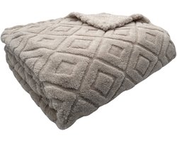 Sorprese Luxe Plaid - 150x200 cm - Fleece Deken - Super Zacht, Warm en Donzig - Plaid voor op de Bank, Bed of Woonkamer Decoratie - Taupe - Cadeau
