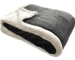Sorprese Premium Plaid - 150x200 cm - Fleece Deken - Super Zacht, Warm en Donzig - Plaid voor op de Bank, Bed of Woonkamer Decoratie - Antraciet - Cadeau