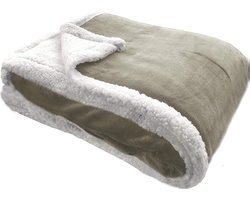 Sorprese Premium Plaid - 150x200 cm - Fleece Deken - Super Zacht, Warm en Donzig - Plaid voor op de Bank, Bed of Woonkamer Decoratie - Taupe - Cadeau