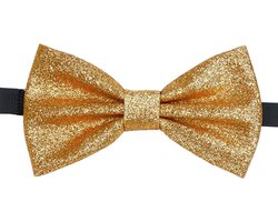 Sorprese Vlinderdas - Chique Goud Glitter - voorgestrikt - vlinderstrik - strik - strikje