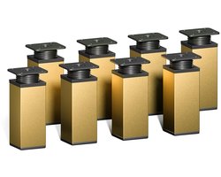 Sossai design meubelpoten - goud - set van 8 - kunststof en aluminium