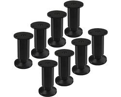 SOTECH 8 stuks meubelpoten TERRA hoogte 100 mm zwart geanodiseerd hoogte verstelbaar tot max. 15 mm, belastbaar tot 250 kg / per voet