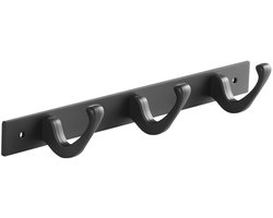 SOTECH Blackline FORTE haakarm 257 mm met 3 haken zwart gepoedercoat Garderoberail