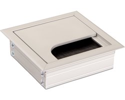 SOTECH kabelwartel CAVO 80 x 80 mm vierkant uit aluminium zilver geanodiseerd EV1 Kabelwartel