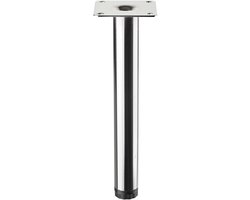 SOTECH-meubelpoot LIMA Hoogte 200 mm, Ø 25 mm In hoogte verstelbaar 10 mm Gepolijst chroom Poot onderstel Kastpoot