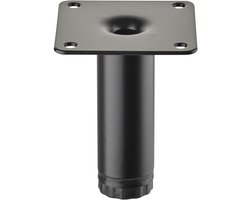 SOTECH meubelpoot LIMA Hoogte 80 mm, Ø 25 mm In hoogte verstelbaar 10 mm zwart mat Showcase poot Pootkastpoot