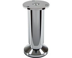 SOTECH Meubelpoot TERRA hoogte 120 mm Chroom gepolijst Kastpoot hoogte verstelbaar tot max. 15 mm, belastbaar tot 250 kg