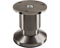 SOTECH Meubelpoot TERRA hoogte 50 mm RVS look geborsteld Sofa poot hoogte verstelbaar tot max. 15 mm, max. belasting 250 kg