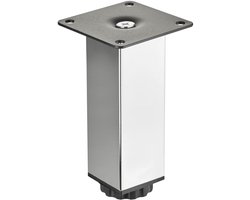 SOTECH meubelpoot ZULU 38 x 38 x 120 mm gepolijst chroom, belastbaar tot 100 kg per poot Poot van de vitrine Poot van de sokkel Kastpoot