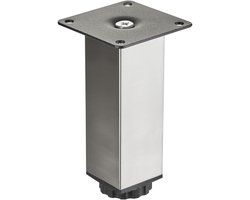 SOTECH meubelpoot ZULU 38 x 38 x 120 mm rvs look, belastbaar tot 100 kg per poot Pootpoot Pootpoot Sokkelpoot Kastpoot